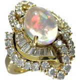 11.5号 ウォーターオパール 2.15ct ダイヤモンド 1.28ct リング・指輪 K18ゴールド 18金 10.5g レディース 【中古】【真子質店】【NN】 【IKYx】