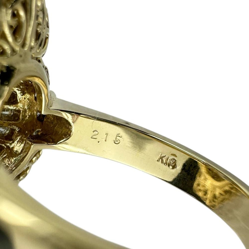 11.5号 ウォーターオパール 2.15ct ダイヤモンド 1.28ct リング・指輪 K18ゴールド 18金 10.5g レディース 【中古】【真子質店】【NN】 【IKYx】
