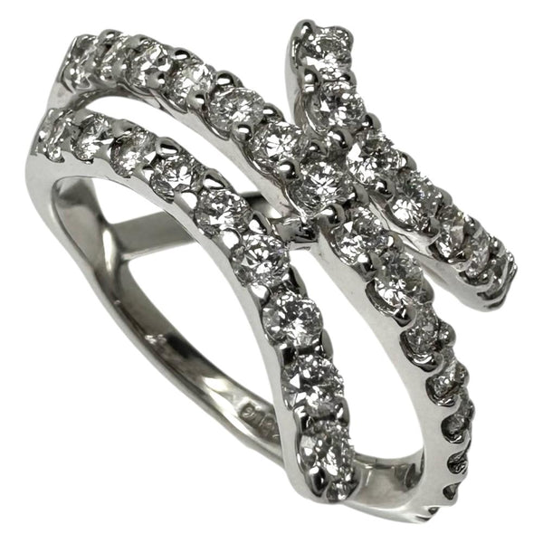 13.5号 ダイヤモンド 計1.08ct リング・指輪 K18WGホワイトゴールド 18金 6.1g レディース 【中古】【真子質店】【NN】 【IxMoY】