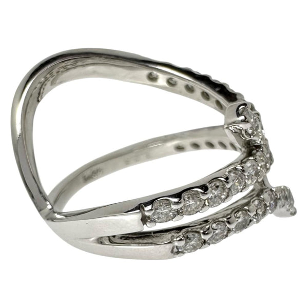 13.5号 ダイヤモンド 計1.08ct リング・指輪 K18WGホワイトゴールド 18金 6.1g レディース 【中古】【真子質店】【NN】 【IxMoY】