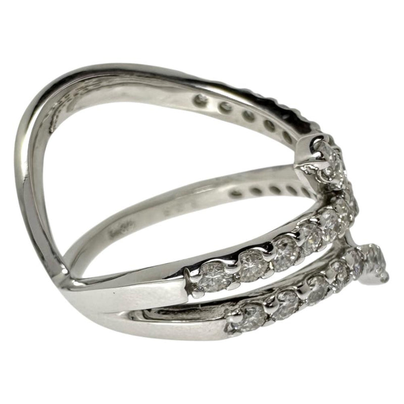 13.5号 ダイヤモンド 計1.08ct リング・指輪 K18WGホワイトゴールド 18金 6.1g レディース 【中古】【真子質店】【NN】 【IxMoY】