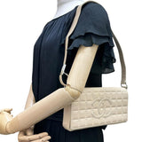 【CHANEL/シャネル】 チョコバー ワンショルダー ショルダーバッグ レザー ベージュ/シルバー金具 レディース【中古】【真子質店】【BL】 【Sxx】
