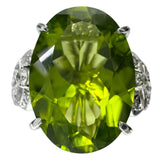 12号 ペリドット 7.37ct ダイヤモンド 0.14ct リング・指輪 Pt900プラチナ 9.2g レディース 【中古】【真子質店】【NN】 【MiTMo】