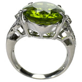 12号 ペリドット 7.37ct ダイヤモンド 0.14ct リング・指輪 Pt900プラチナ 9.2g レディース 【中古】【真子質店】【NN】 【MiTMo】