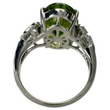12号 ペリドット 7.37ct ダイヤモンド 0.14ct リング・指輪 Pt900プラチナ 9.2g レディース 【中古】【真子質店】【NN】 【MiTMo】
