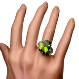 12号 ペリドット 7.37ct ダイヤモンド 0.14ct リング・指輪 Pt900プラチナ 9.2g レディース 【中古】【真子質店】【NN】 【MiTMo】