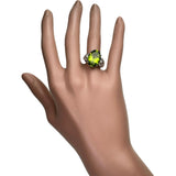 12号 ペリドット 7.37ct ダイヤモンド 0.14ct リング・指輪 Pt900プラチナ 9.2g レディース 【中古】【真子質店】【NN】 【MiTMo】