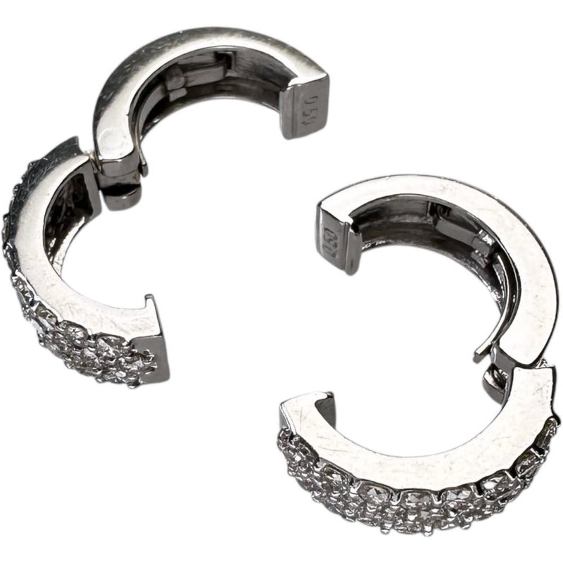 ピアリング ダイヤモンド 計0.50×2ct イヤリング K18WGホワイトゴールド 18金 6.3g レディース 【中古】【真子質店】【NN】 【IIxx】