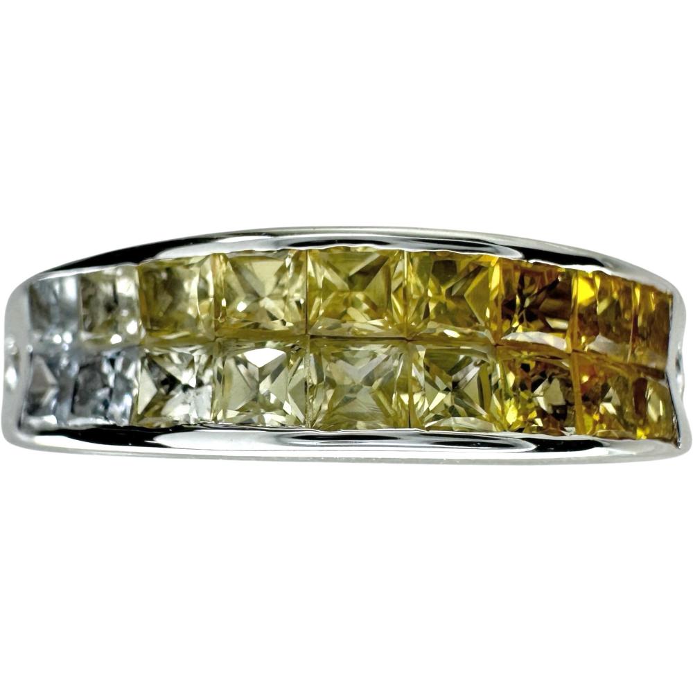 K18WGホワイトゴールド ハート♡パープルサファイア0.39ct リング 7号 14.5号 グラデーションカラーサファイア 1.53ct ダイヤモンド