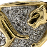 12号 ヒョウ3頭デザイン ダイヤモンド 0.46ct リング・指輪 K18YGイエローゴールド 18金/K18WGホワイトゴールド 18金 12.9g レディース 【中古】【真子質店】【NN】 【IYYI】