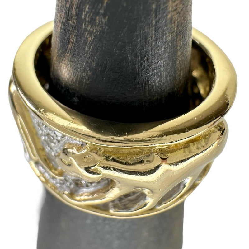 12号 ヒョウ3頭デザイン ダイヤモンド 0.46ct リング・指輪 K18YGイエローゴールド 18金/K18WGホワイトゴールド 18金 12.9g レディース 【中古】【真子質店】【NN】 【IYYI】