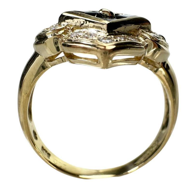 15号 サファイア 0.35ct ダイヤモンド 0.22ct リング・指輪 K18ゴールド 18金 4.7g レディース 【中古】【真子質店】【NN】 【YTK】