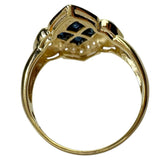 15号 サファイア 0.35ct ダイヤモンド 0.22ct リング・指輪 K18ゴールド 18金 4.7g レディース 【中古】【真子質店】【NN】 【YTK】