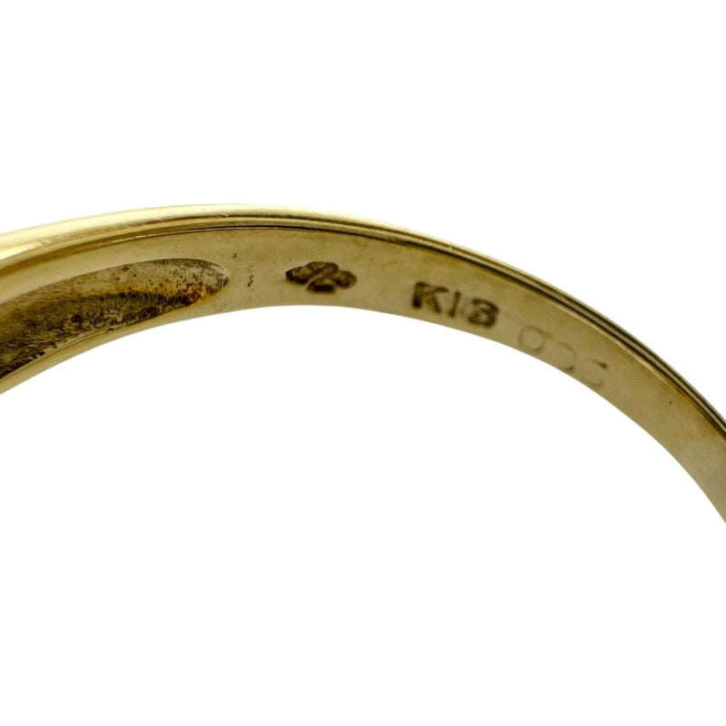 15号 サファイア 0.35ct ダイヤモンド 0.22ct リング・指輪 K18ゴールド 18金 4.7g レディース 【中古】【真子質店】【NN】 【YTK】