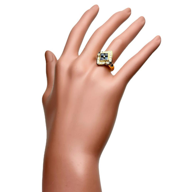 15号 サファイア 0.35ct ダイヤモンド 0.22ct リング・指輪 K18ゴールド 18金 4.7g レディース 【中古】【真子質店】【NN】 【YTK】