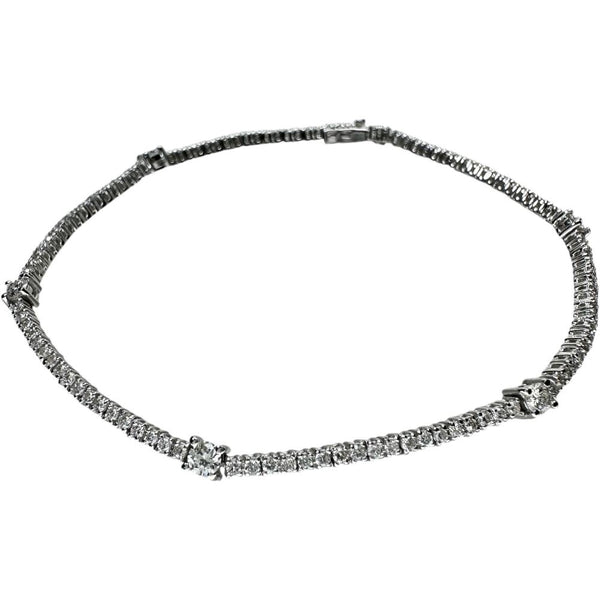 ダイヤモンド 計1.50ct ブレスレット K18WGホワイトゴールド 18金 5.0g 17.2cm レディース 【中古】【真子質店】【NN】 【IITT】