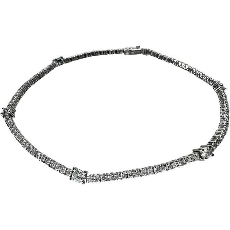 ダイヤモンド 計1.50ct ブレスレット K18WGホワイトゴールド 18金 5.0g 17.2cm レディース 【中古】【真子質店】【NN】 【IITT】