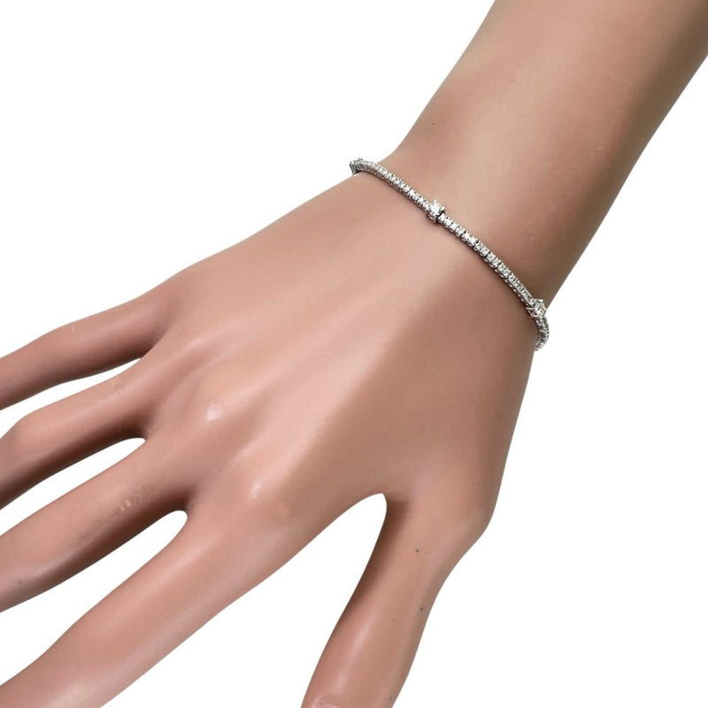 ダイヤモンド 計1.50ct ブレスレット K18WGホワイトゴールド 18金 5.0g 17.2cm レディース 【中古】【真子質店】【NN】 【IITT】