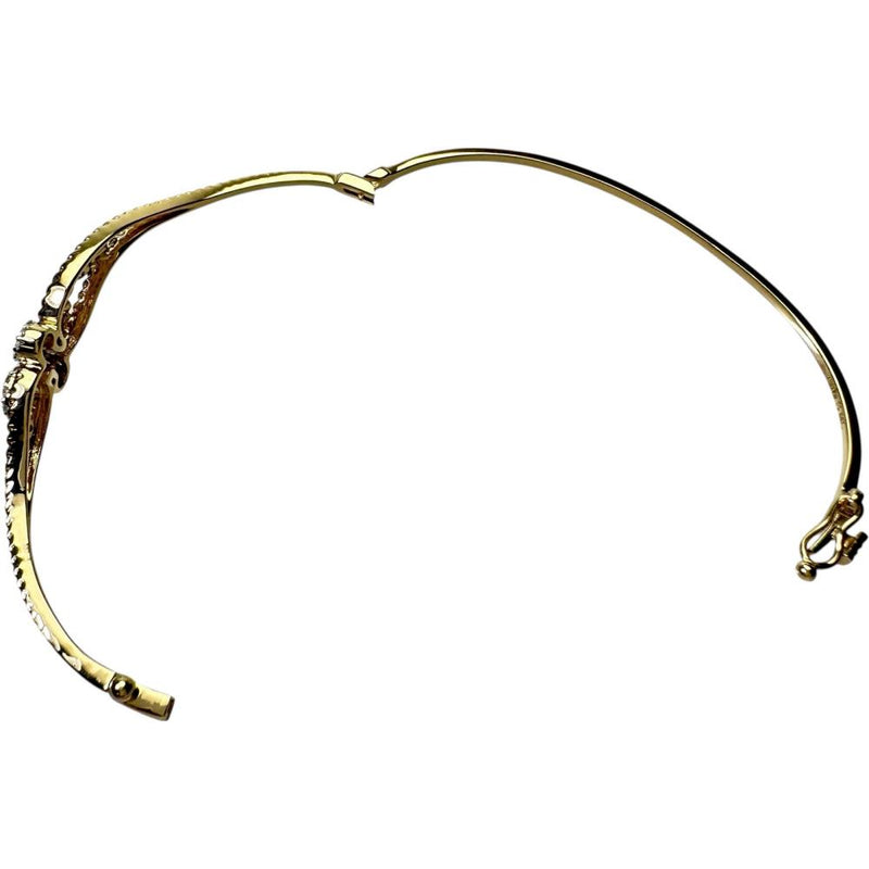 バングル ダイヤモンド 0.36/0.18ct ブレスレット K18ゴールド 18金 10.1g 17cm レディース 【中古】【真子質店】【NN】 【IDMiMo】
