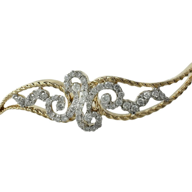 バングル ダイヤモンド 0.36/0.18ct ブレスレット K18ゴールド 18金 10.1g 17cm レディース 【中古】【真子質店】【NN】 【IDMiMo】