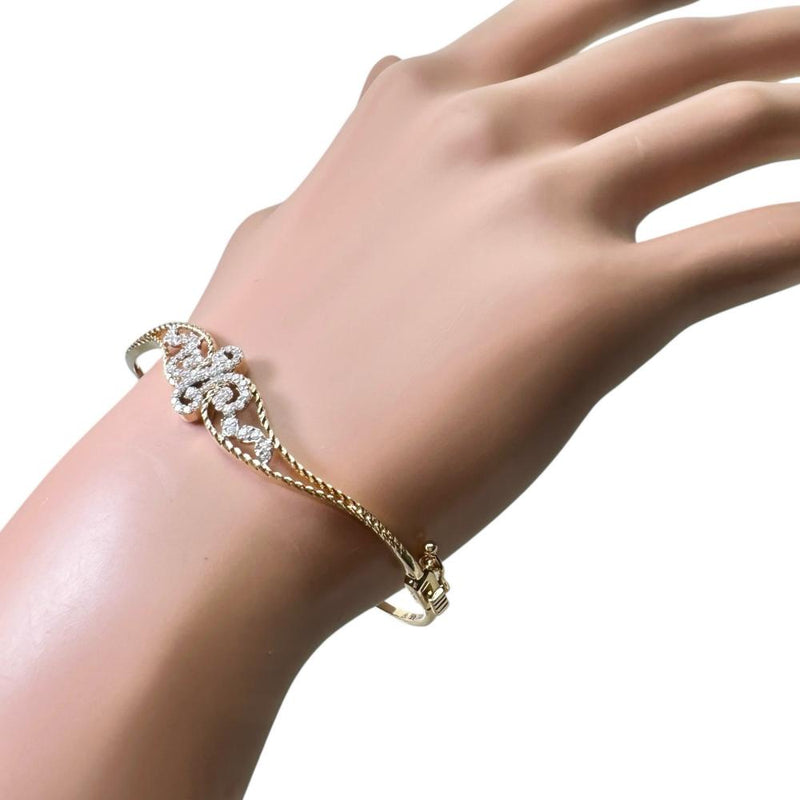 バングル ダイヤモンド 0.36/0.18ct ブレスレット K18ゴールド 18金 10.1g 17cm レディース 【中古】【真子質店】【NN】 【IDMiMo】