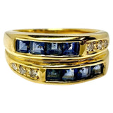 11号 サファイア 計0.89ct ダイヤモンド 計0.07ct リング・指輪 K18ゴールド 18金 4.8g レディース 【中古】【真子質店】【NN】 【MoTx】