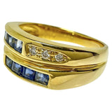11号 サファイア 計0.89ct ダイヤモンド 計0.07ct リング・指輪 K18ゴールド 18金 4.8g レディース 【中古】【真子質店】【NN】 【MoTx】