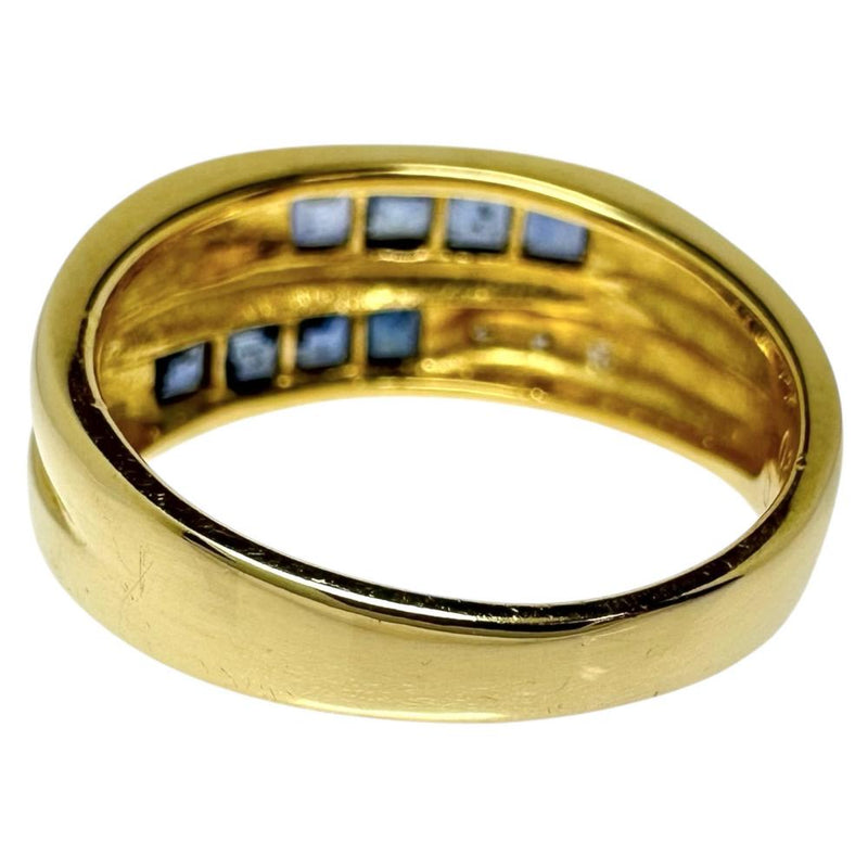 11号 サファイア 計0.89ct ダイヤモンド 計0.07ct リング・指輪 K18ゴールド 18金 4.8g レディース 【中古】【真子質店】【NN】 【MoTx】