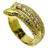 14号【HOSHInoSUNA/星の砂】 スネーク ダイヤモンド 計0.18ct リング・指輪 K18ゴールド 18金 7.1g レディース 【中古】【真子質店】【NN】 【MiMax】
