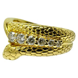 14号【HOSHInoSUNA/星の砂】 スネーク ダイヤモンド 計0.18ct リング・指輪 K18ゴールド 18金 7.1g レディース 【中古】【真子質店】【NN】 【MiMax】