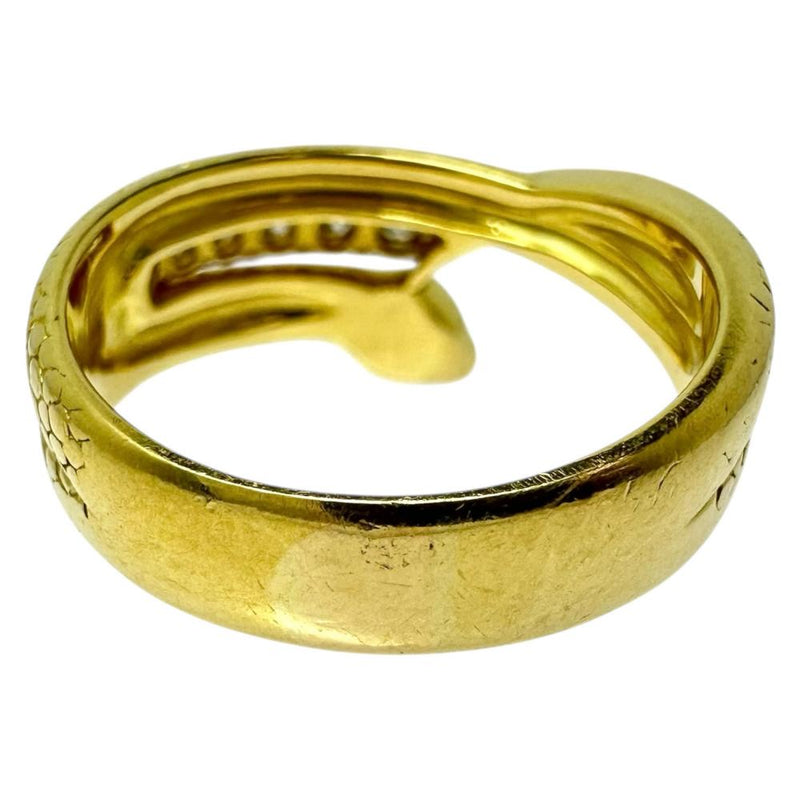 14号【HOSHInoSUNA/星の砂】 スネーク ダイヤモンド 計0.18ct リング・指輪 K18ゴールド 18金 7.1g レディース 【中古】【真子質店】【NN】 【MiMax】