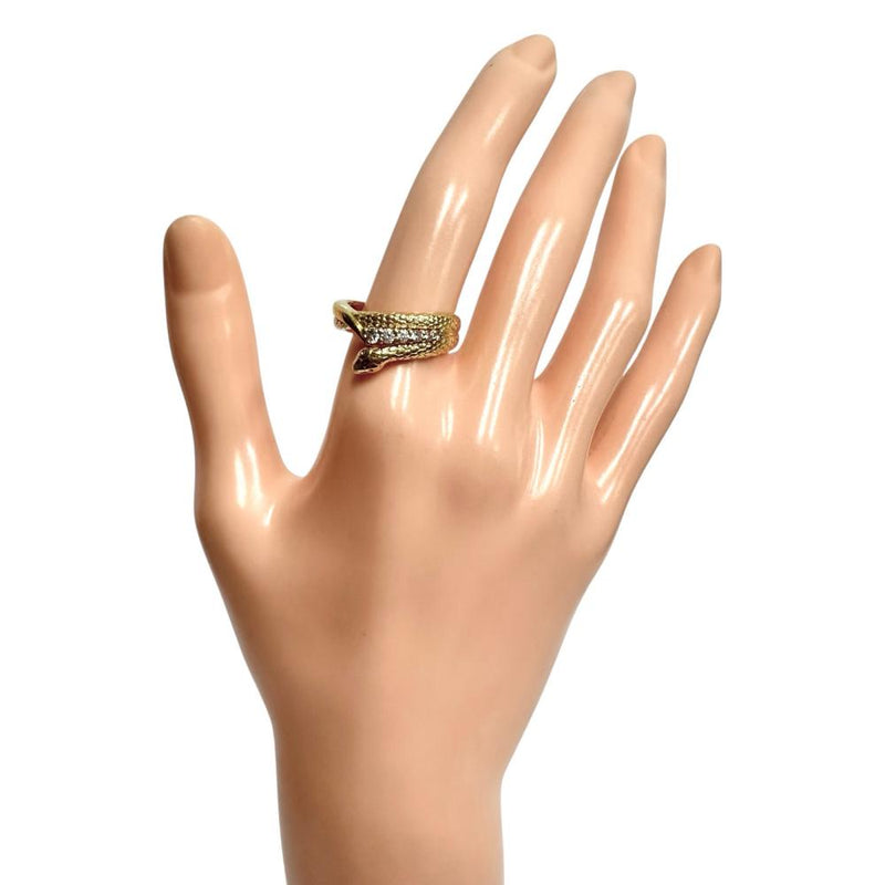 14号【HOSHInoSUNA/星の砂】 スネーク ダイヤモンド 計0.18ct リング・指輪 K18ゴールド 18金 7.1g レディース 【中古】【真子質店】【NN】 【MiMax】