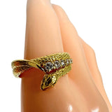 14号【HOSHInoSUNA/星の砂】 スネーク ダイヤモンド 計0.18ct リング・指輪 K18ゴールド 18金 7.1g レディース 【中古】【真子質店】【NN】 【MiMax】