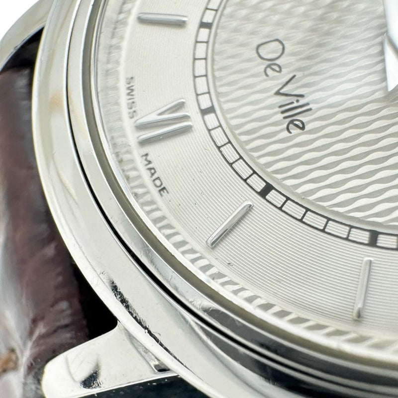 【OMEGA/オメガ】 デヴィル 596.1479 腕時計 ステンレススチール/レザー クオーツ シルバー文字盤/ボルドー社外レザー レディース 【中古】【真子質店】【BL】 【Maxx】