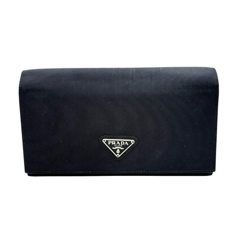 【PRADA/プラダ】 M608 二つ折り財布 ナイロン/レザー ブラック ユニセックス【中古】【真子質店】【BL】 【Yx】
