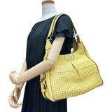【COACH/コーチ】 23385 編み込み ハンドバッグ レザー イエローレザー/シルバー金具 レディース【中古】【真子質店】【BL】 【Dx】