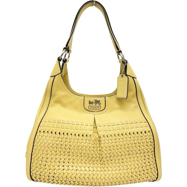 【COACH/コーチ】 23385 編み込み ハンドバッグ レザー イエローレザー/シルバー金具 レディース【中古】【真子質店】【BL】 【Dx】