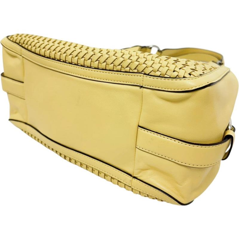 【COACH/コーチ】 23385 編み込み ハンドバッグ レザー イエローレザー/シルバー金具 レディース【中古】【真子質店】【BL】 【Dx】