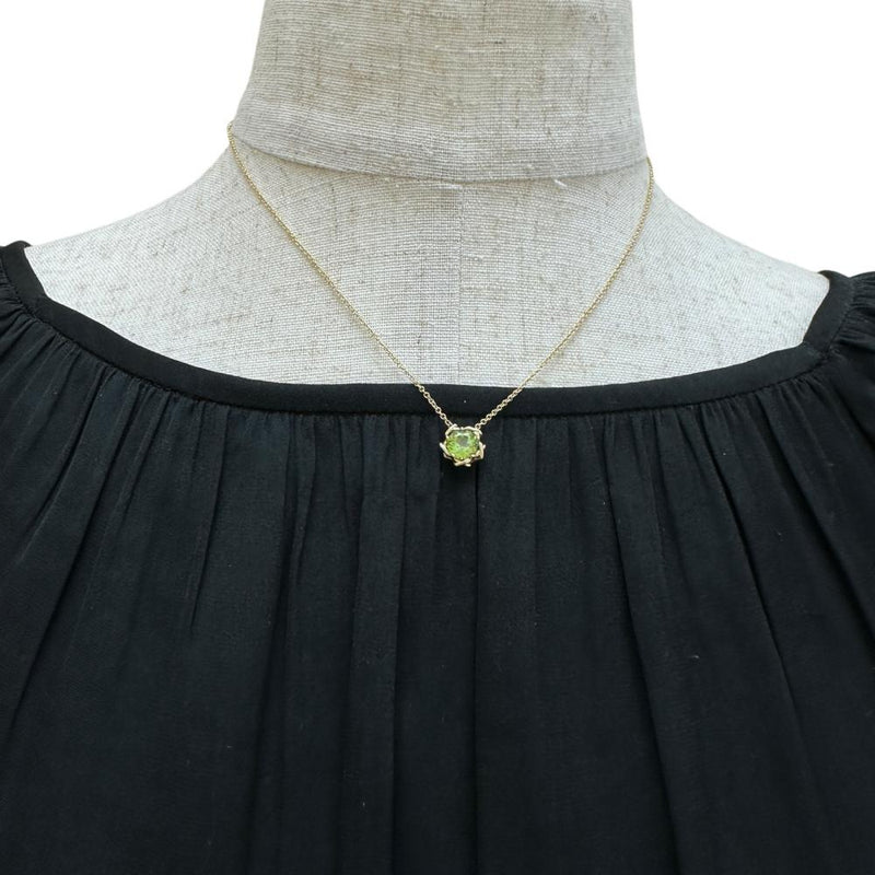 【TIFFANY&Co./ティファニー】 ペリドット ネックレス キスアラウンド K18ゴールド 18金 2.6g 41cm レディース 【中古】【真子質店】【BL】 【YDS】