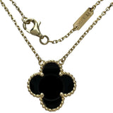 【Van Cleef & Arpels/ヴァンクリーフ＆アーペル】 オニキス ネックレス ヴィンテージアルハンブラ K18ゴールド 18金 5.0g 42cm レディース 【中古】【真子質店】【BL】 【MaxTMo】