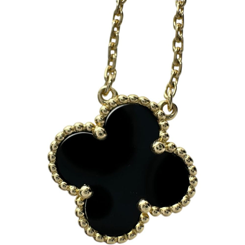 【Van Cleef & Arpels/ヴァンクリーフ＆アーペル】 オニキス ネックレス ヴィンテージアルハンブラ K18ゴールド 18金 5.0g 42cm レディース 【中古】【真子質店】【BL】 【MaxTMo】
