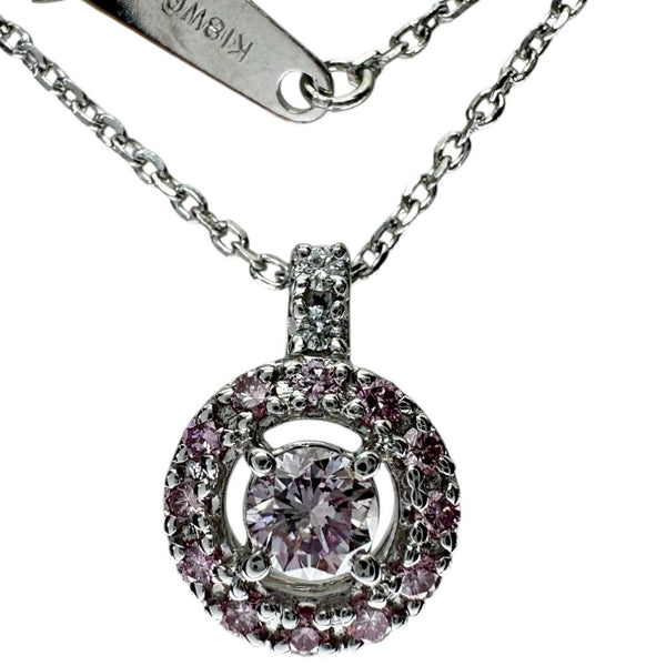 【TASAKI/タサキ】 ファンシーライトパープリッシュピンクダイヤモンド 0.157ct 取巻きダイヤモンド（ピンク＆透明） 0.10ct ネックレス K18WGホワイトゴールド 18金 2.9g 45cm レディース 【中古】【真子質店】【NN】 【ITIx】