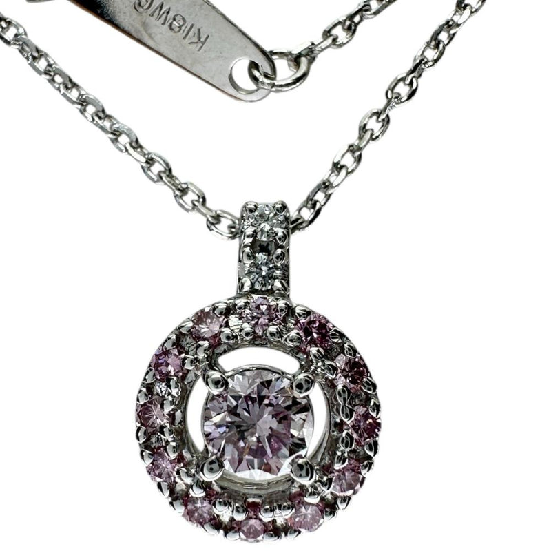 【TASAKI/タサキ】 ファンシーライトパープリッシュピンクダイヤモンド 0.157ct 取巻きダイヤモンド（ピンク＆透明） 0.10ct ネックレス K18WGホワイトゴールド 18金 2.9g 45cm レディース 【中古】【真子質店】【NN】 【ITIx】