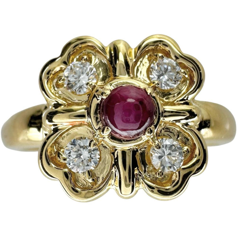 10号【Dior/ディオール】 ルビー ダイヤモンド リング・指輪 K18ゴールド 18金 5.2g レディース 【中古】【真子質店】【BL】 【MiMaY】