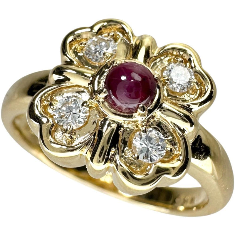 10号【Dior/ディオール】 ルビー ダイヤモンド リング・指輪 K18ゴールド 18金 5.2g レディース 【中古】【真子質店】【BL】 【MiMaY】