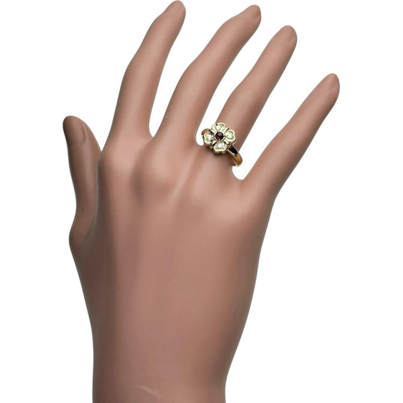 10号【Dior/ディオール】 ルビー ダイヤモンド リング・指輪 K18ゴールド 18金 5.2g レディース 【中古】【真子質店】【BL】 【MiMaY】