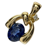 サファイア 1.26ct ダイヤモンド 0.18ct ペンダントトップ K18ゴールド 18金 2.9g レディース 【中古】【真子質店】【NN】 【MoMox】
