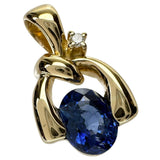 サファイア 1.26ct ダイヤモンド 0.18ct ペンダントトップ K18ゴールド 18金 2.9g レディース 【中古】【真子質店】【NN】 【MoMox】