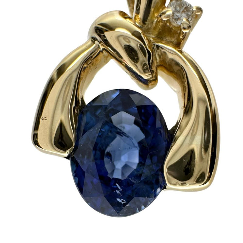 サファイア 1.26ct ダイヤモンド 0.18ct ペンダントトップ K18ゴールド 18金 2.9g レディース 【中古】【真子質店】【NN】 【MoMox】