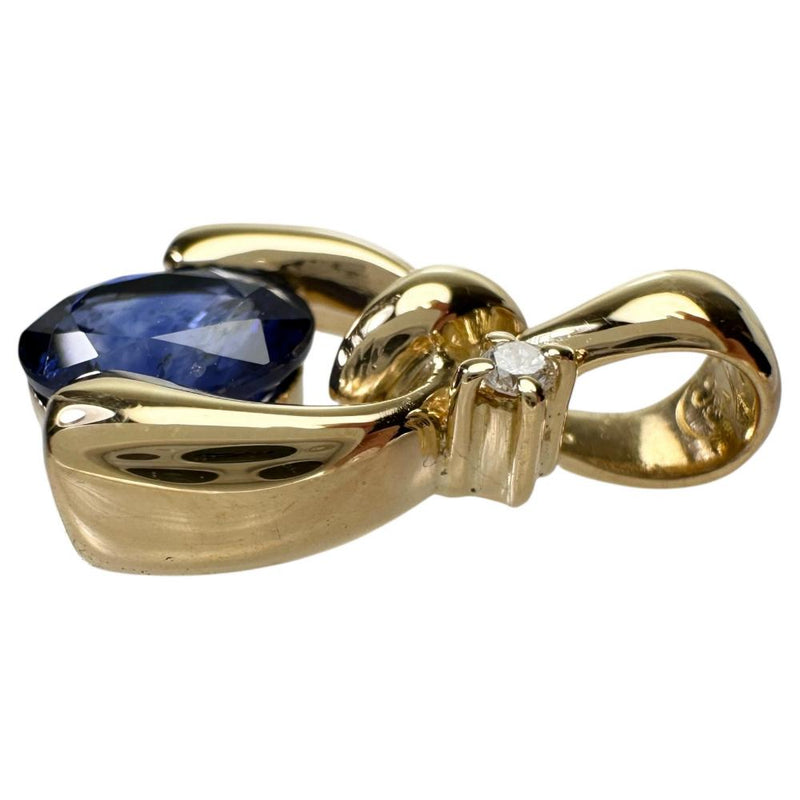 サファイア 1.26ct ダイヤモンド 0.18ct ペンダントトップ K18ゴールド 18金 2.9g レディース 【中古】【真子質店】【NN】 【MoMox】